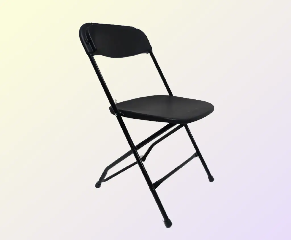 Chaise pliante noire en plastique